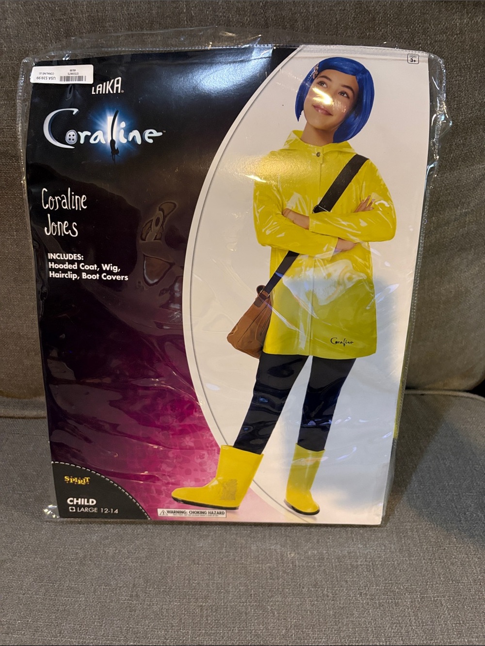Coraline Jones Yellow Raincoat Costume - Coraline Child Large 12-14